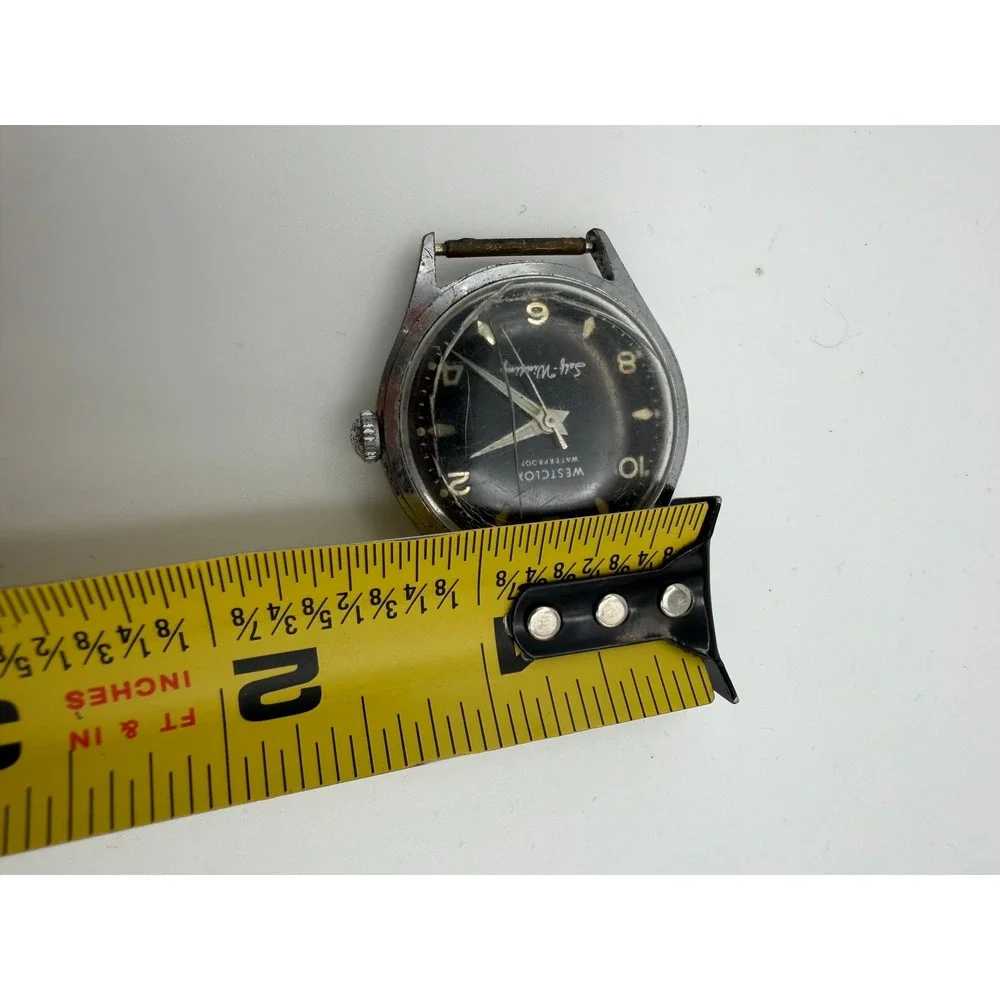 Vintage Westclox Self-Winding Watch 781 Black Dial Germany For Parts Repair